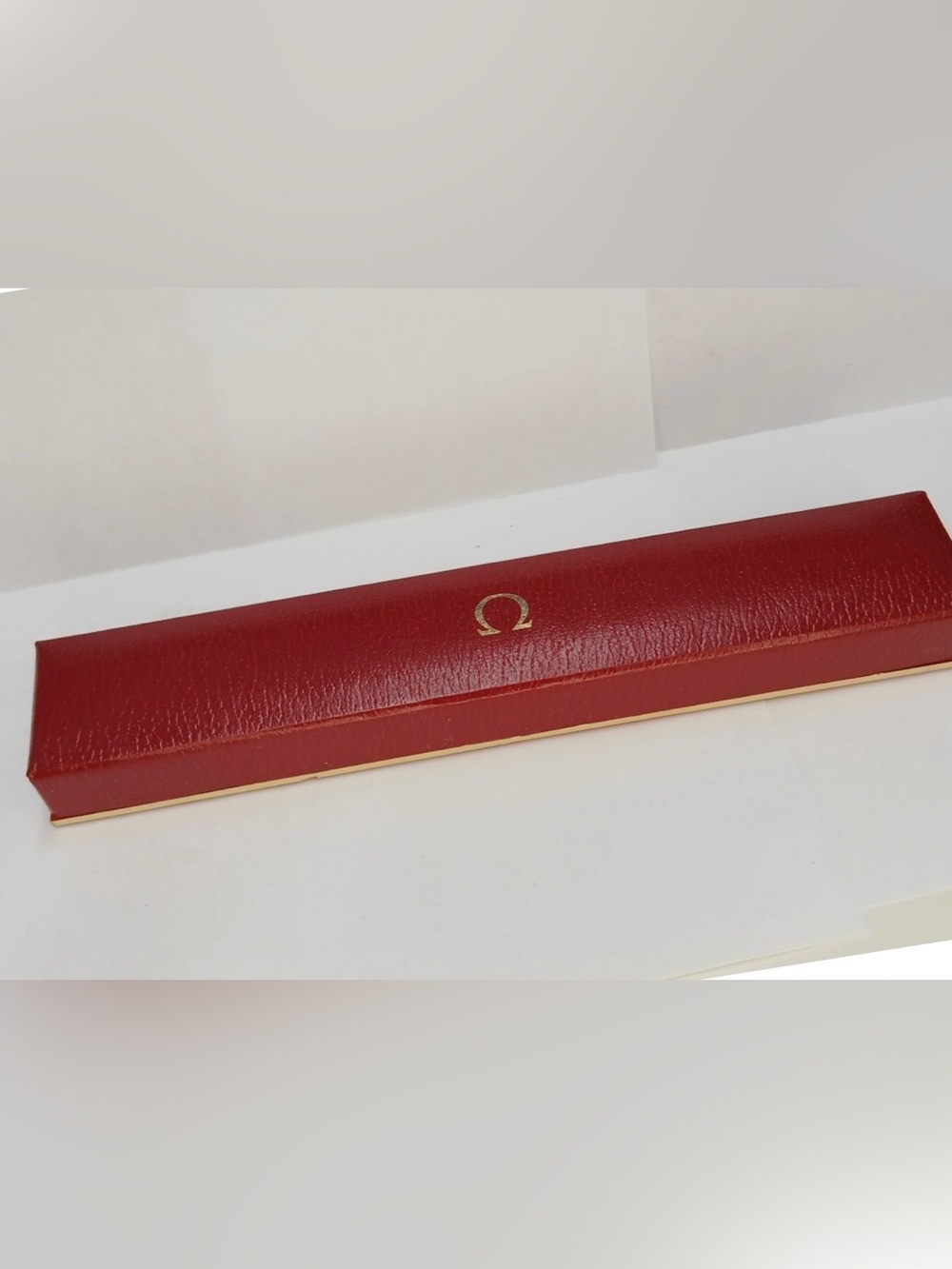 Vintage Omega Red & Gold Rectangle Watch Case Gift Box